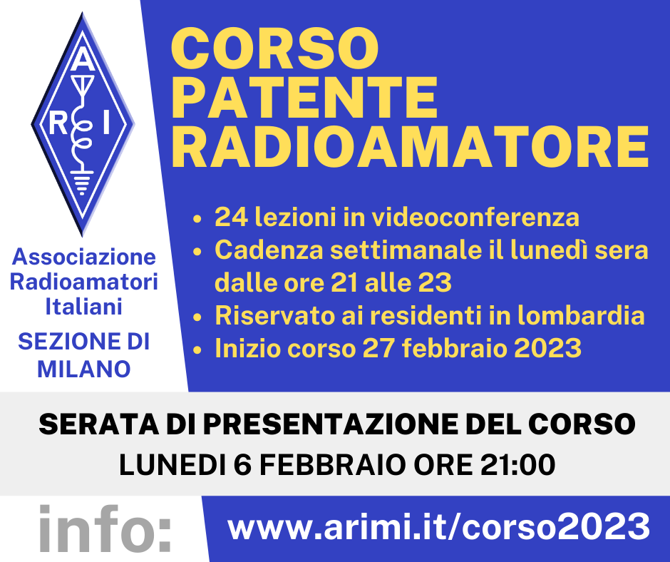 Corso Patente 2023 – Sezione ARI Milano